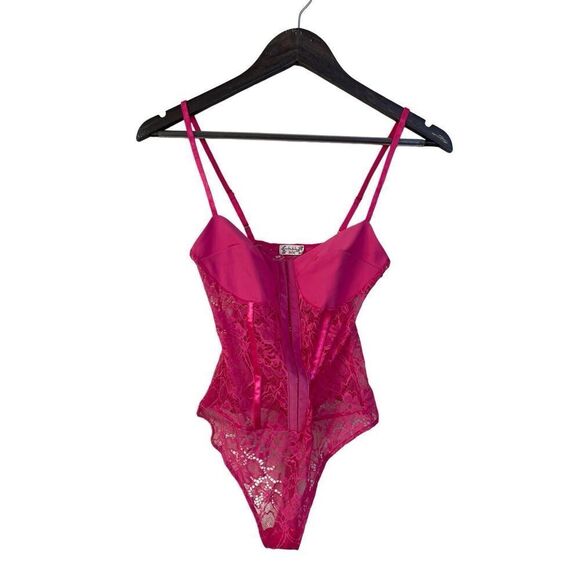 Free People Tops - Free People Intimately Lace Night Rhythm Thong Bodysuit in Hot Pink Womans XS NW